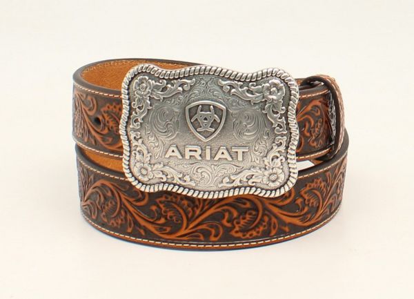 Gürtell Herren Ariat mit Blumenprägung und Ariat Buckle