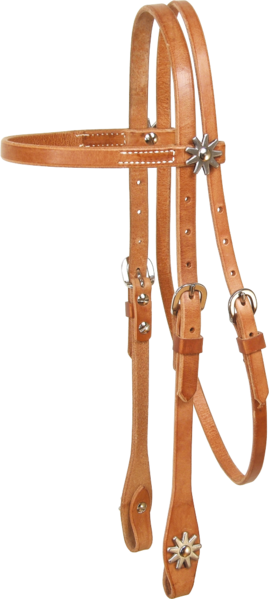 Schutz Brothers Kopfstück Harness Leder Sporen am Stirnband und Backenende