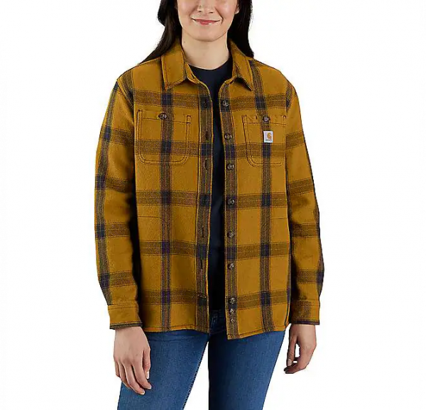 Carhartt Damen Bluse LOOSE FIT HEAVYWEIGHT TWILL LONG-SLEEVE PLAID SHIRT